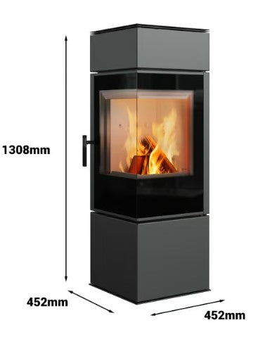 Kratki THOR - Kaminofen aus Stahl Ø 150 8 kW mit Türfeder