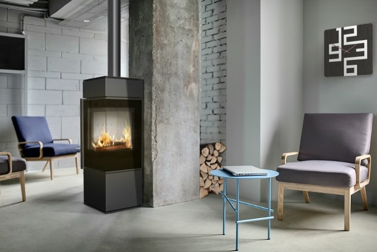 Kratki THOR - Kaminofen aus Stahl Ø 150 8 kW mit Türfeder