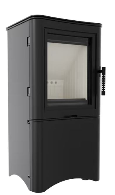 Kratki K5 - Kaminofen aus Stahl Ø 150 7 kW regal für holz mit Tür