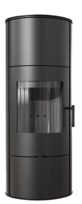 Kaminofen aus stahl ROLLO Hoch Ø 150 7 kW schwarz Verkleidung