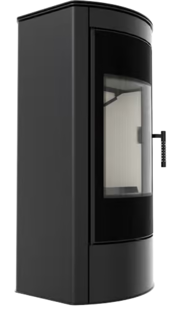 Kratki TITAN Panorama - Kaminofen aus stahl Ø 150 11 kW mit Türfeder