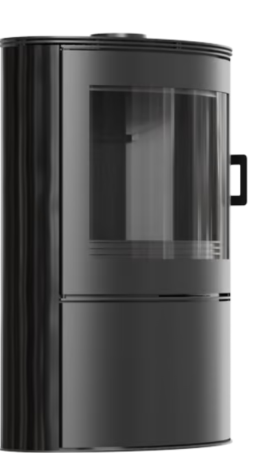 Kratki AB S/2 - Kachelofen aus Stahl Ø 150 10 kW schwarz Kachel Shwarz