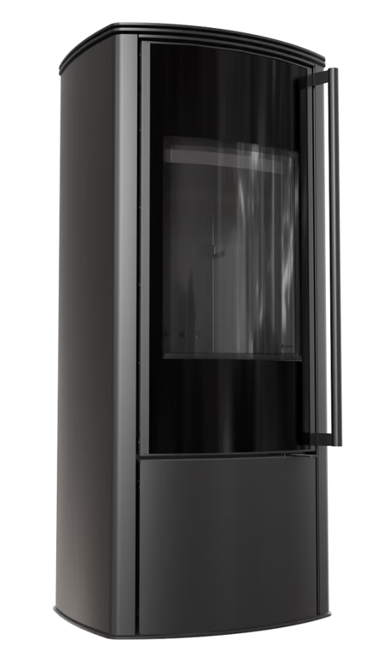 Freistehender Stahlofen AB ENYO R 5,5 kW Ø 100/150 schwarz Verkleidung