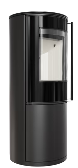 Kaminofen aus Stahl SVEN Ø 150 7 kW schwarz Verkleidung mit Türfeder