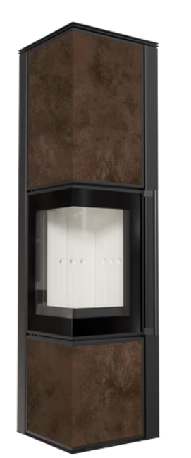 Kratki TORA/L - Kaminofen aus Stahl 8 kW Ø 150 Quarzsinter NATURALI PIETRA DI SAVOIA ANTRANCITE BOCCIARDATA Nein Weiss