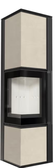 Kratki TORA/M - Kaminofen aus Stahl 8 kW Ø 150 Weißes Glaspaneel