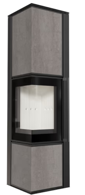 Kratki TORA/M - Kaminofen aus Stahl 8 kW Ø 150 Weißes Glaspaneel