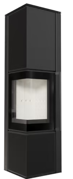 Kratki TORA/M - Kaminofen aus Stahl 8 kW Ø 150 Weißes Glaspaneel