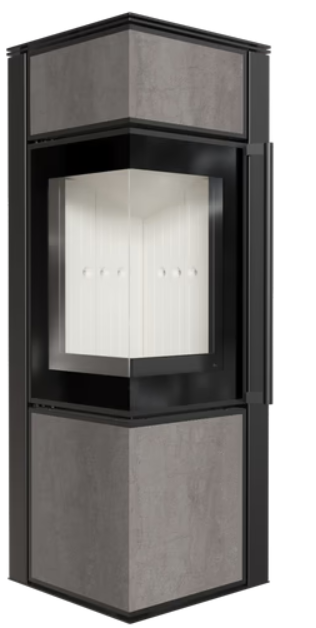 Kratki TORA/S - Kaminofen aus Stahl 8 kW Ø 150 Quarzsinter NATURALI PIETRA DI SAVOIA GRIGIA BOCCIARDATA Weiss Nein