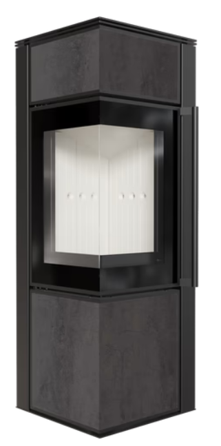 Kratki TORA/S - Kaminofen aus Stahl 8 kW Ø 150 Quarzsinter NATURALI PIETRA DI SAVOIA GRIGIA BOCCIARDATA Weiss Nein