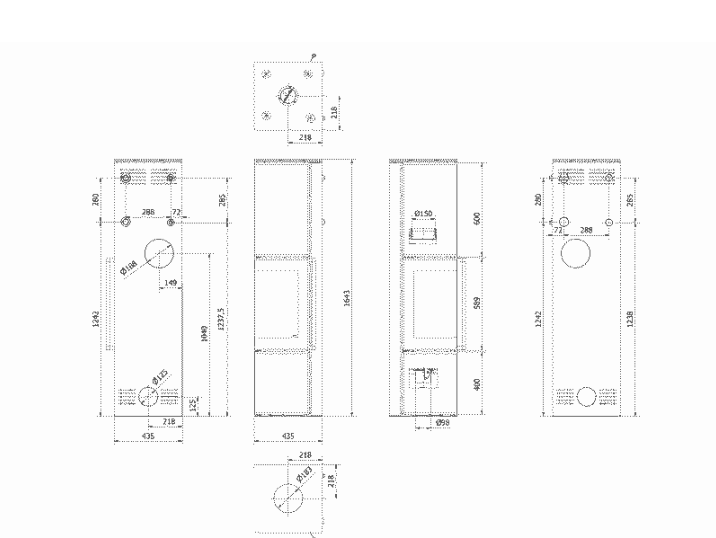 Kratki TORA/L - Kaminofen aus Stahl 8 kW Ø 150 Weißes Glaspaneel