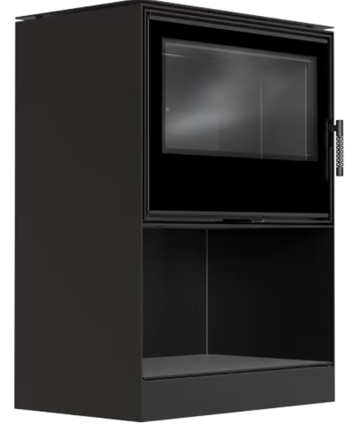 Kratki KARI 80 - Kaminofen aus Stahl Ø 180 12 kW Platz für Holz schwarz Verkleidung