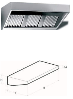 PROFI Wand Abzugshauben T 1100 mm