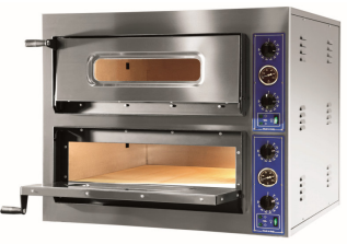 Pizzaofen Doppelkammer 2x (4 x Ø 300 mm) mit Thermometer