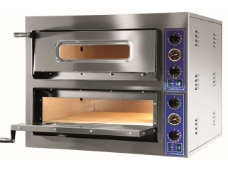 Pizzaofen Doppelkammer 2x (6 x Ø 300 mm) mit Thermometer