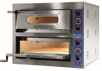 Pizzaofen Doppelkammer 2x (4 x Ø 360 mm) mit Thermometer