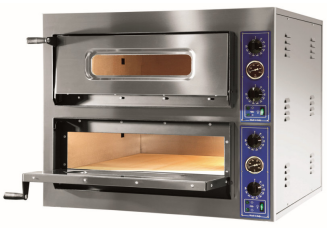 Pizzaofen Doppelkammer 2x (6 x Ø 360 mm) mit Thermometer