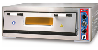 Pizzaofen Einkammer 6 x Ø 300 mm mit Thermometer und Schalter
