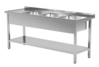 Spülbecken 600 mit 3 Becken rechts