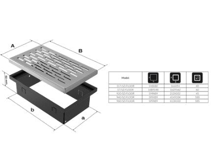 Lüftungsgitter floor 11x17 Edelstahl