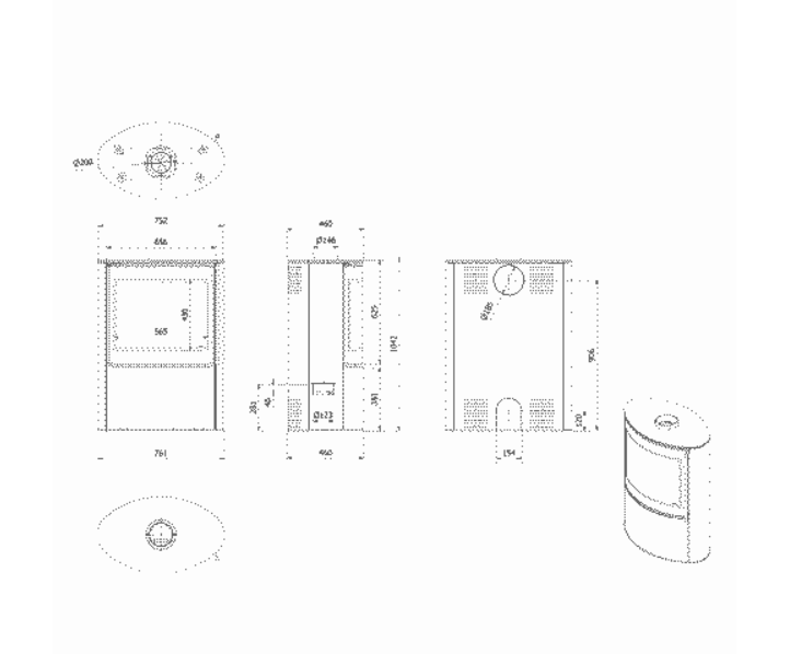 Kratki BJORN - Kaminofen aus Stahl 10 kW Ø 150 mit Türfeder