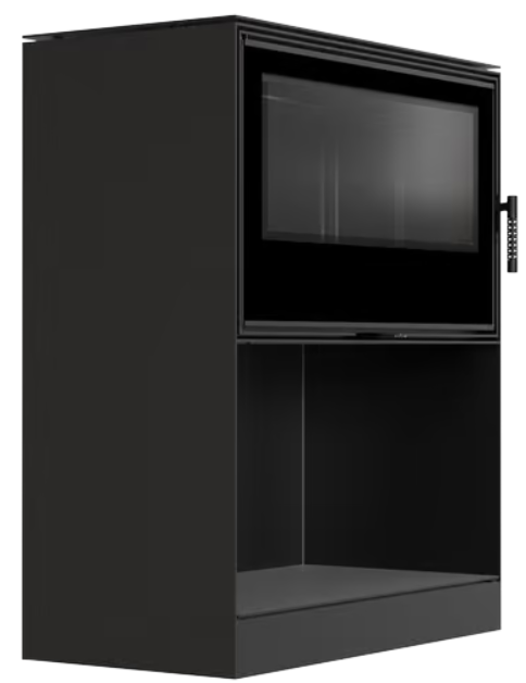 Kratki KARI 95 - Kaminofen aus Stahl Ø 180 14 kW Platz für Holz schwarz Verkleidung Nein