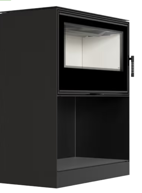 Kratki KARI 95 - Kaminofen aus Stahl Ø 180 14 kW Platz für Holz schwarz Verkleidung Nein