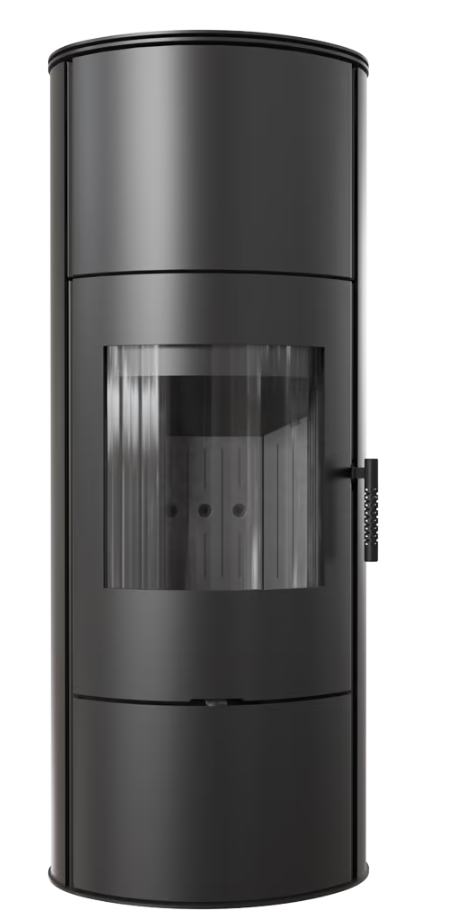 Kratki ROLLO Hoch - Kaminofen aus stahl Ø 150 7 kW schwarz Verkleidung