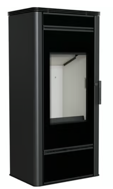 Kratki TITAN GLASS - Kaminofen aus stahl Ø 150 11 kW mit Türfeder