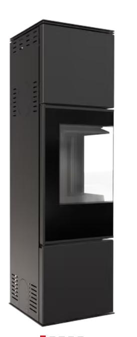 Kratki REN/M links - Kaminofen aus Stahl REN/M links Ø 150 7 kW schwarz Verkleidung