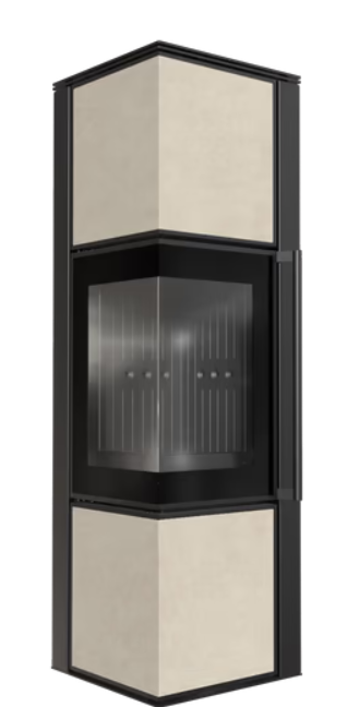 Kratki TORA/M - Kaminofen aus Stahl 8 kW Ø 150 Quarzsinter FOKOS SALE schwarz Verkleidung