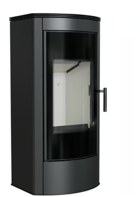 Kratki TITAN Panorama - Kaminofen aus stahl Ø 150 11 kW mit Türfeder