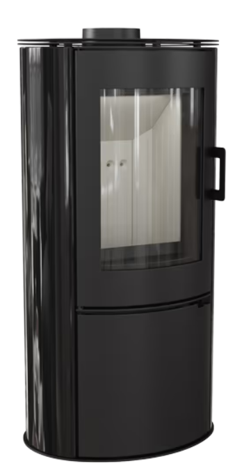 Kratki AB S/DR - Kachelofen aus stahl Ø 150 8 kW schwarz Kachel