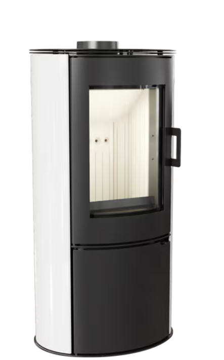 Kratki AB S/DR - Kachelofen aus Stahl Ø 150 8 kW weiss Kachel