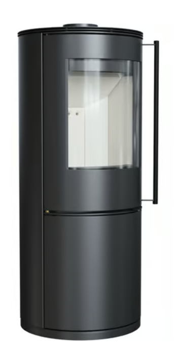 Kratki REN/L rechts - Kaminofen aus Stahl Ø 150 7 kW schwarz Verkleidung