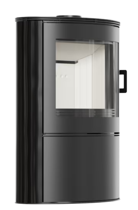 Kratki AB S/2 - Kachelofen aus Stahl Ø 150 10 kW schwarz Kachel