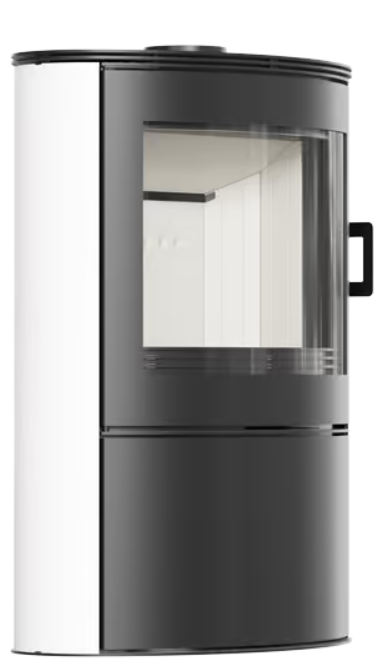 Kratki AB S/2 - Kachelofen aus Stahl Ø 150 10 kW weiss Kachel