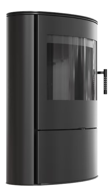 Kratki AB/S/2/ROLLO - Kaminofen aus stahl Ø 150 10 kW schwarz Verkleidung