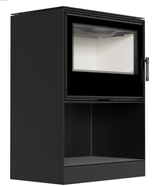 Kratki KARI 80 - Kaminofen aus Stahl Ø 180 12 kW Platz für Holz mit Türfeder