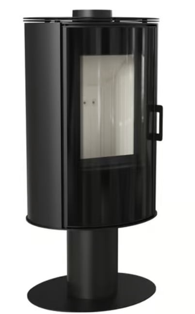Kratki AB S/N/O/DR/GLASS - Kaminofen aus Stahl drehbar Ø 150 8 kW mit Türfeder