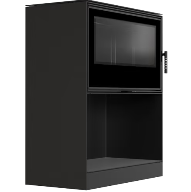 Kratki KARI 95 - Kaminofen aus Stahl Ø 180 14 kW Platz für Holz schwarz Verkleidung