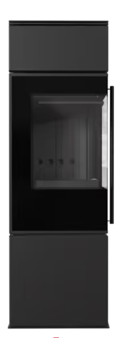 Kratki REN/S Rechts - Kaminofen aus Stahl Ø 150 7 kW schwarz Verkleidung mit Türfeder