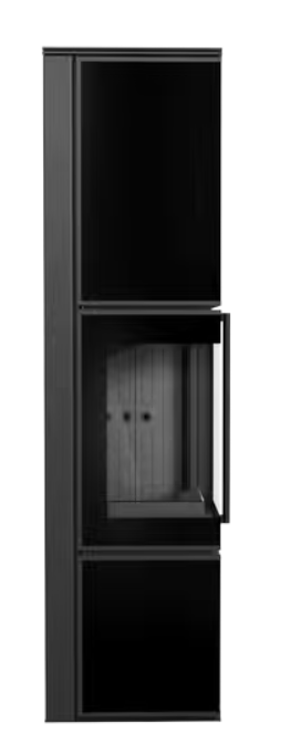 Kratki TORA/L - Kaminofen aus Stahl TORA/L 8 kW Ø 150 Schwarzes Glaspaneel schwarz Verkleidung