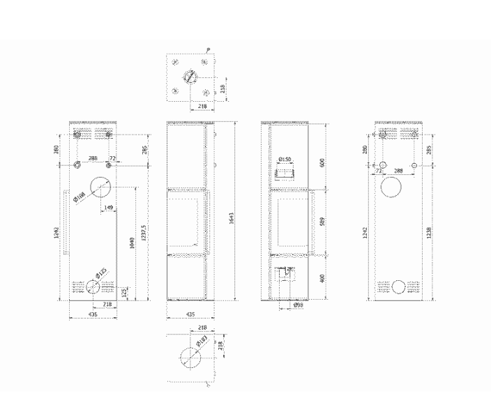 Kratki TORA/L - Kaminofen aus Stahl TORA/L 8 kW Ø 150 Schwarzes Glaspaneel schwarz Verkleidung