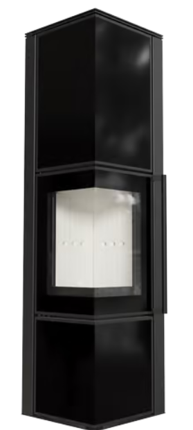 Kratki TORA/L - Kaminofen aus Stahl 8 kW Ø 150 Schwarzes Glaspanel