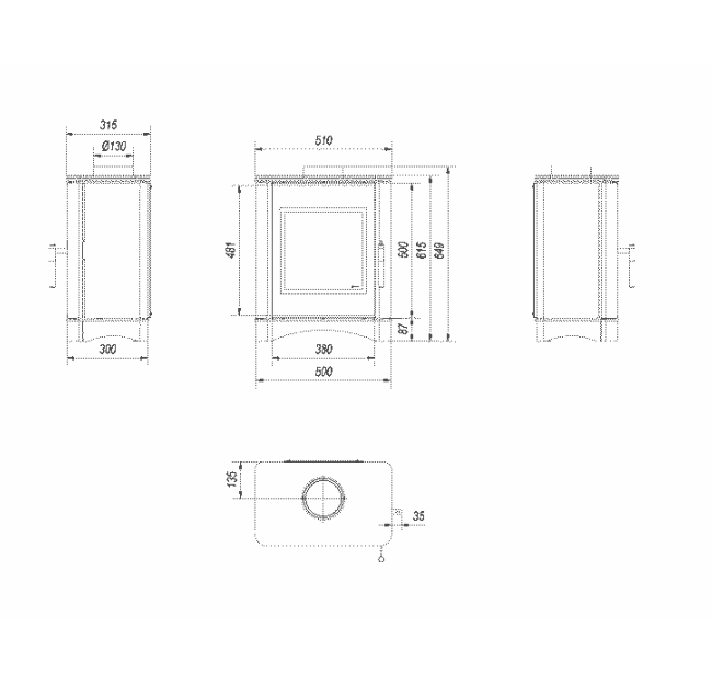 Kratki - VEGA Ø 130 6 kW mit Türfeder