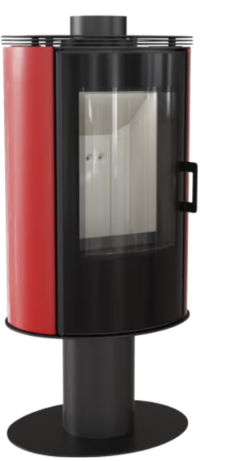 Kratki KOZA - S/N/DR mit Standfuss Ø 150 8 kW rot Kachel