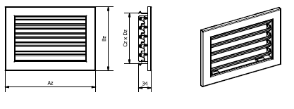 Lüftungsgitter - Modell V - Weiß