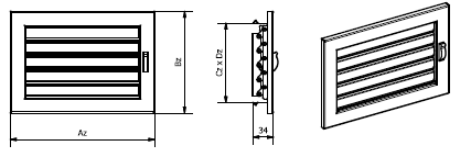 Lüftungsgitter - Modell V - Weiß