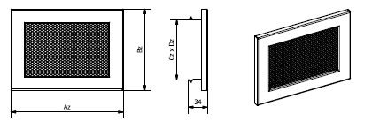 Lüftungsgitter - Modell V - Schwarz